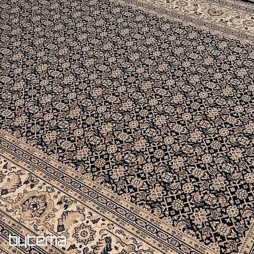 Tappeto classico in lana ORIENT blu motivo all-over