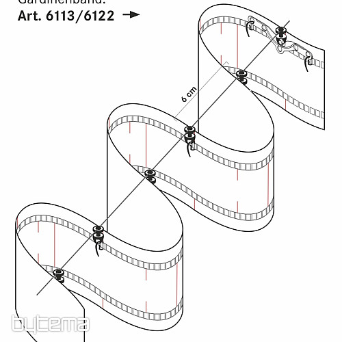 Nastro arricciato per tende NEW WAVE 8 cm, 1:2