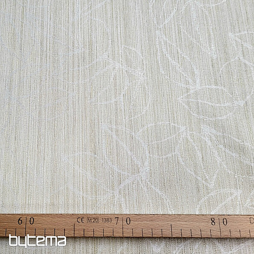 Tessuto decorativo FLORENTI foglie panna