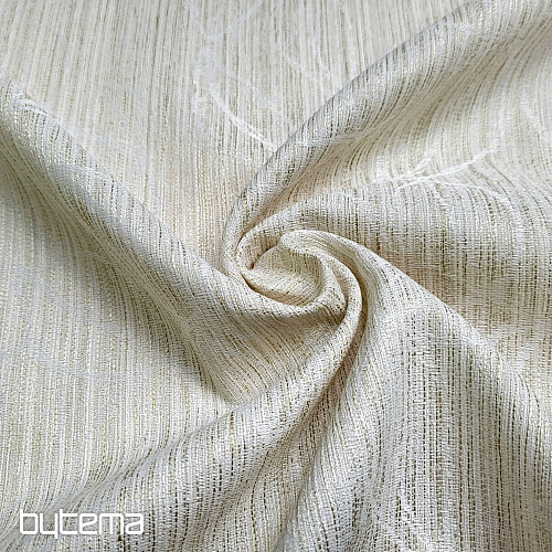 Tessuto decorativo FLORENTI foglie panna