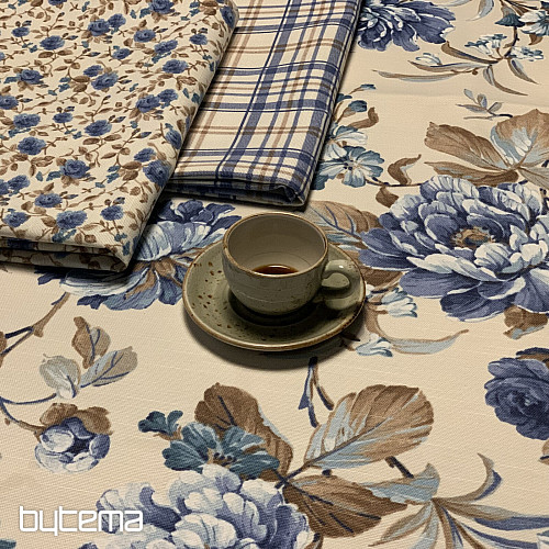 Tovaglia LAURA - fiori grandi blu