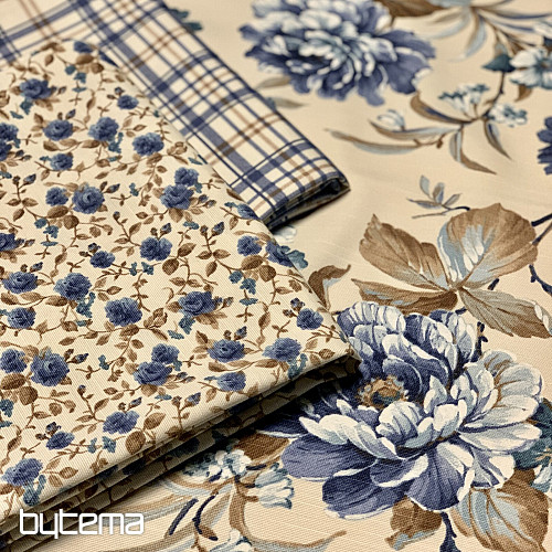 Tovaglia LAURA - fiori grandi blu