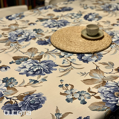 Tovaglia LAURA - fiori grandi blu