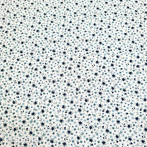 Tessuto di cotone TOMETA fiore blu