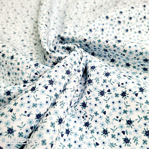 Tessuto di cotone TOMETA fiore blu