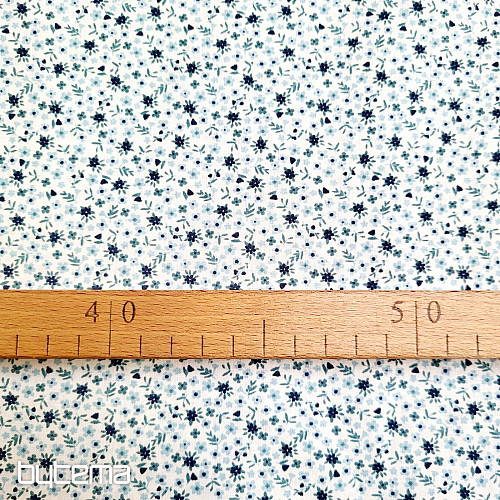 Tessuto di cotone TOMETA fiore blu