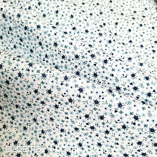 Tessuto di cotone TOMETA fiore blu