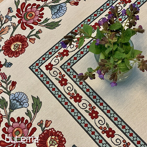 Tovaglia arazzo, sciarpa FIORI DIPINTI
