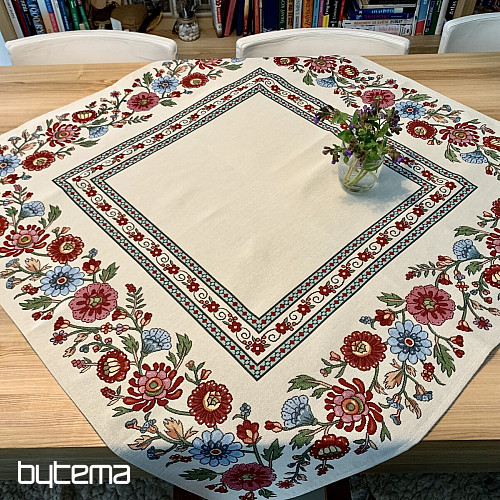 Tovaglia arazzo, sciarpa FIORI DIPINTI