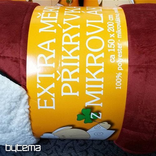 coperta in microfibra EXTRA SOFT PECORA cucitura BORDÓ