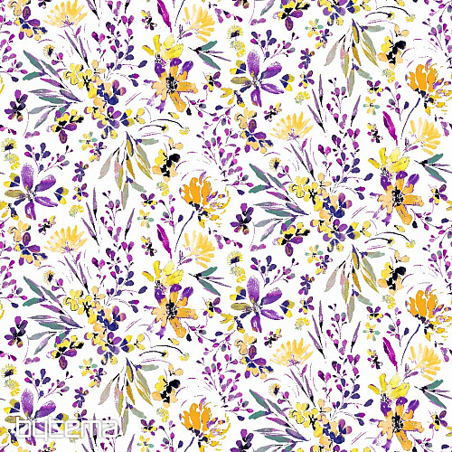 Tessuto decorativo ALENA fiori lilla