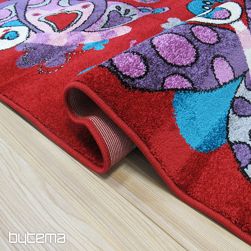 Tappeto per bambini BELLA Farfalle rosso