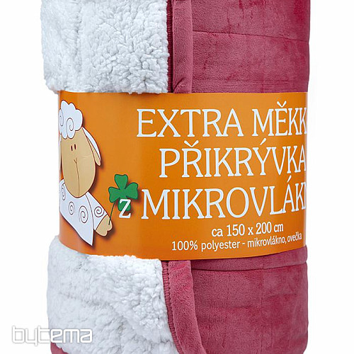 Coperta in microfibra EXTRA morbida cucitura PECORA rosa antico