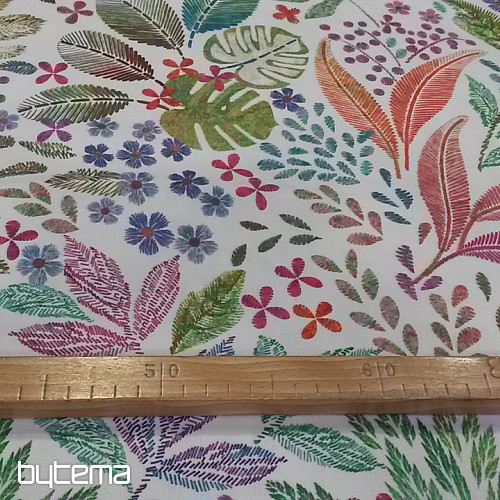 Tessuto decorativo colorato MELIA LEAVES