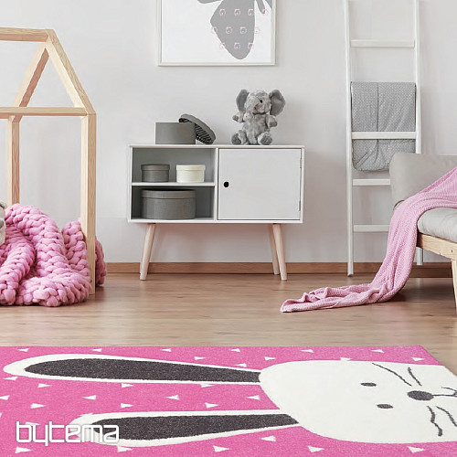Tappeto per bambini PASTEL Bunny rosa