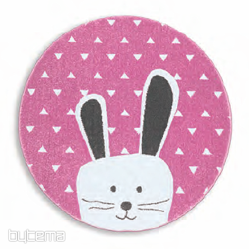 Tappeto rotondo per bambini PASTEL Bunny rosa