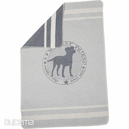 Coperta in cotone DF per cani BEST FRIEND st. grigio