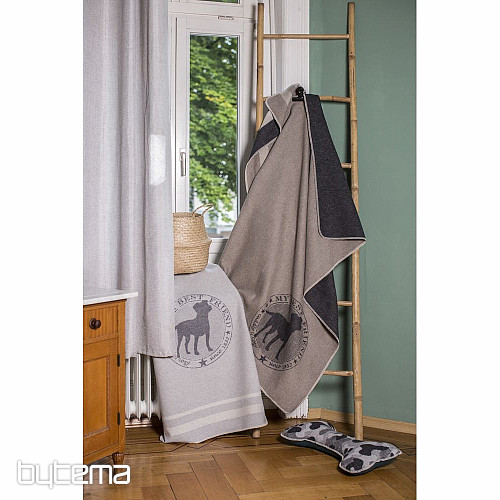 Coperta in cotone DF per cani BEST FRIEND tm. grigio