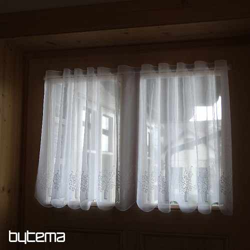 Tenda ricamata per vetrata 11646 bianco