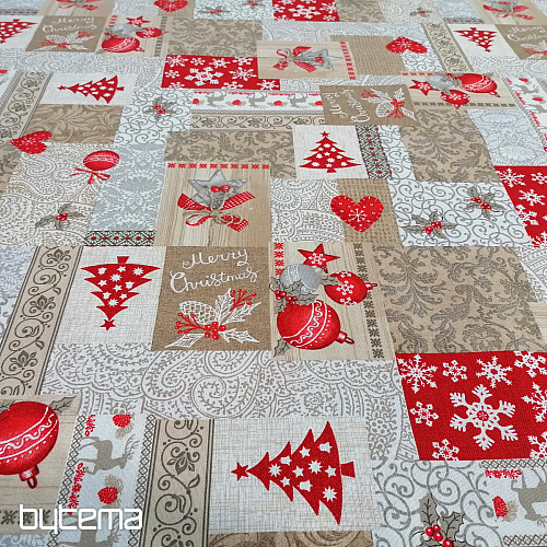 Tessuto decorativo PATCHWORK Natale beige