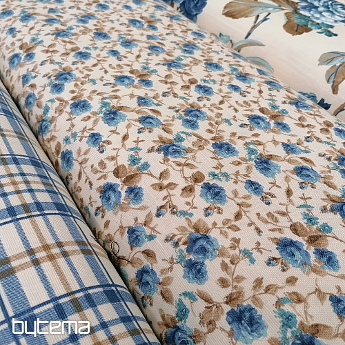 tessuto arredo LAURA - piccoli fiori blu