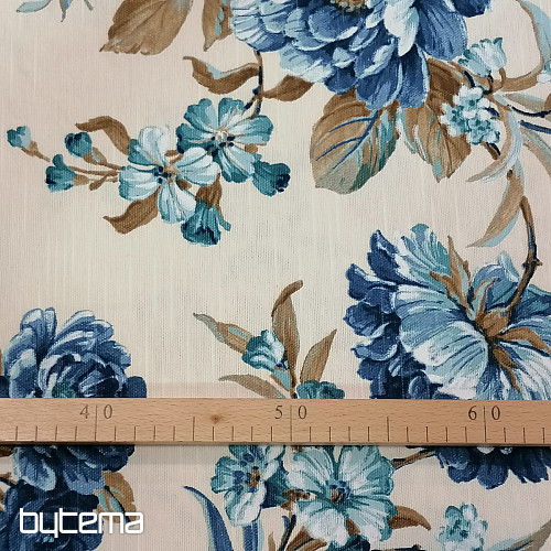 tessuto arredo LAURA - grandi fiori blu