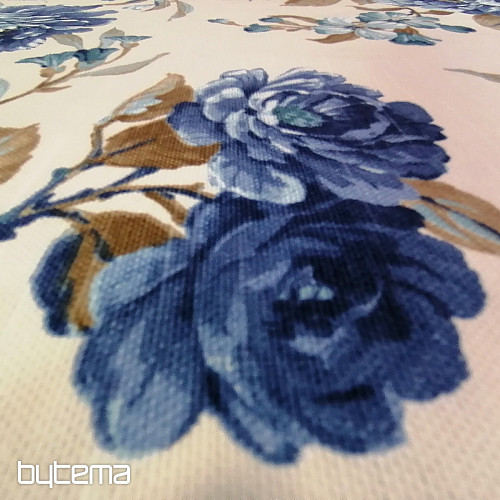 tessuto arredo LAURA - grandi fiori blu