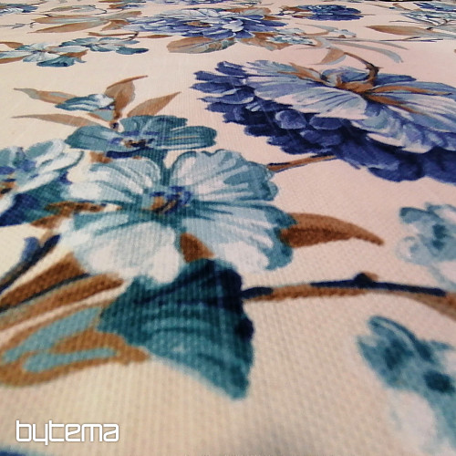 tessuto arredo LAURA - grandi fiori blu