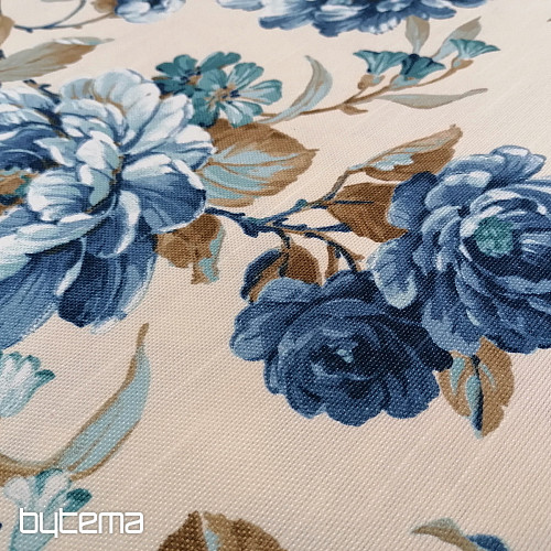 tessuto arredo LAURA - grandi fiori blu
