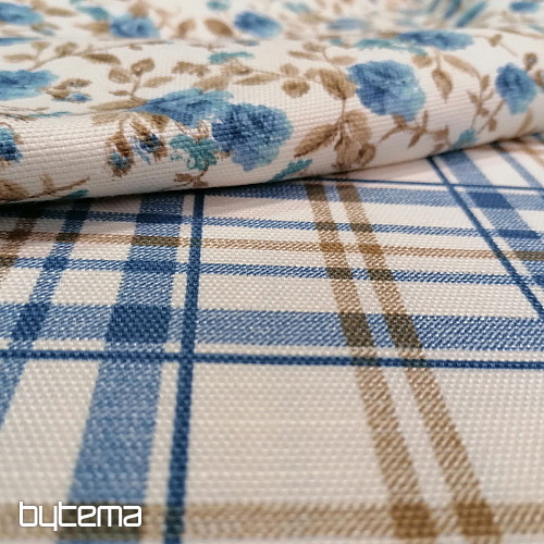 tessuto decorativo LAURA - quadri blu
