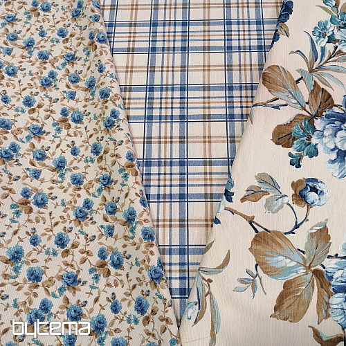 tessuto decorativo LAURA - quadri blu