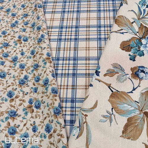tessuto arredo LAURA - piccoli fiori blu