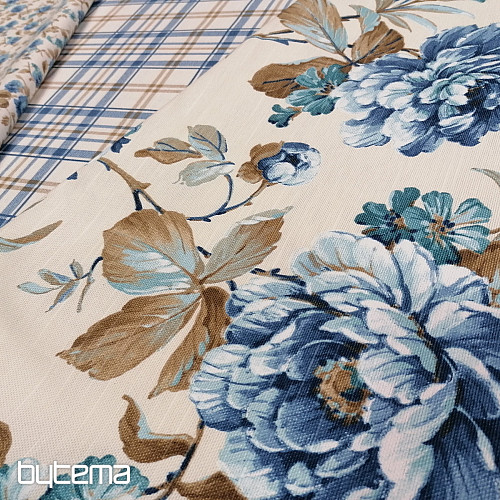 tessuto arredo LAURA - grandi fiori blu