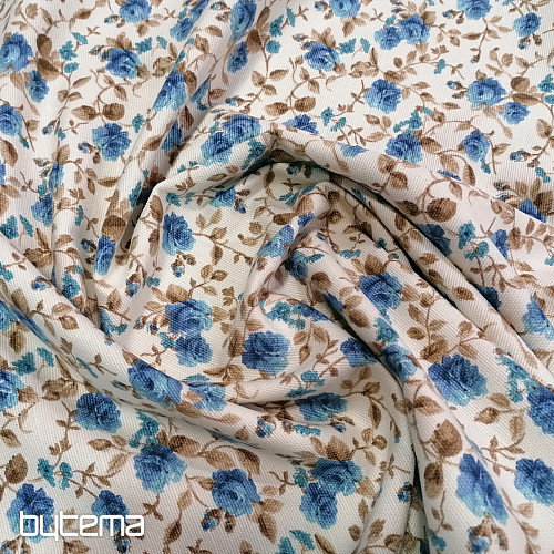 tessuto arredo LAURA - piccoli fiori blu