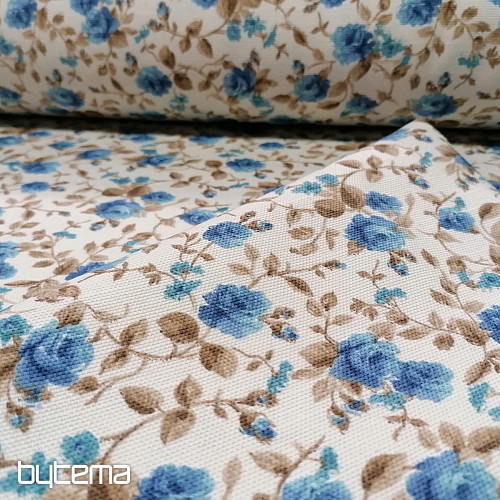 tessuto arredo LAURA - piccoli fiori blu