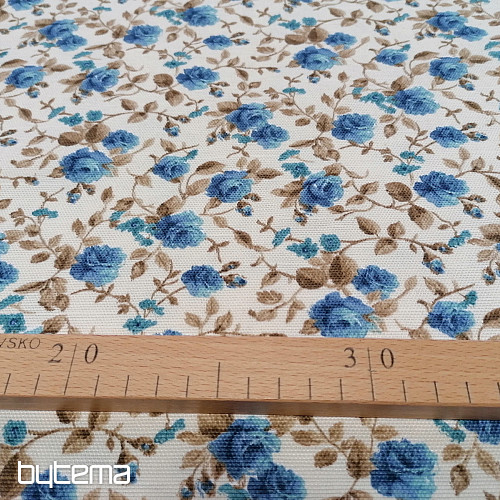 tessuto arredo LAURA - piccoli fiori blu