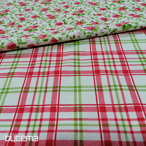 tessuto arredo LAURA - quadri rosa