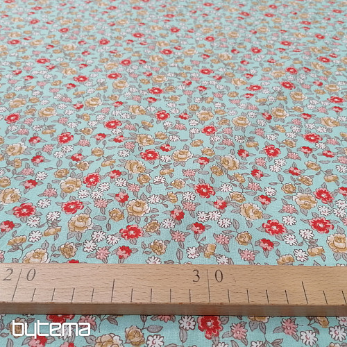 Tessuto di cotone SARINA fiori blu