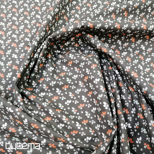 Tessuto in cotone FIORI FILOMENA nero