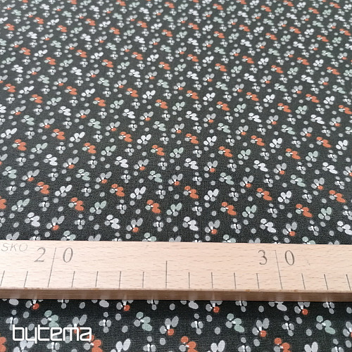 Tessuto in cotone FIORI FILOMENA nero