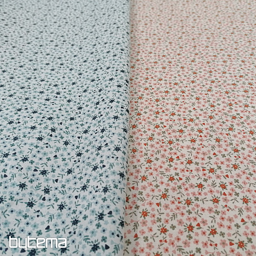 Tessuto di cotone TOMETA fiore blu