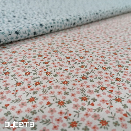 Tessuto di cotone TOMETA fiore rosa