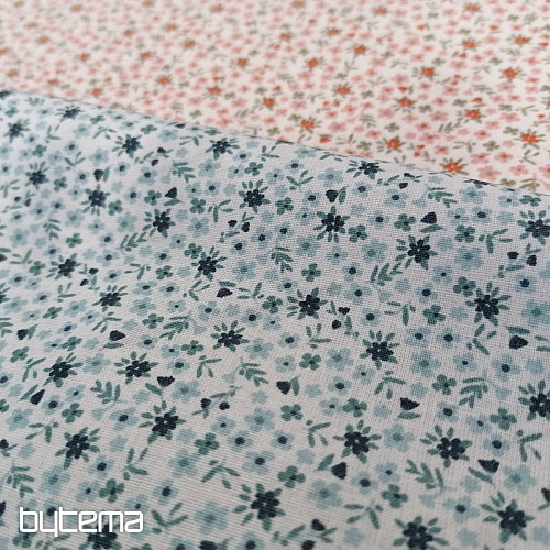 Tessuto di cotone TOMETA fiore blu