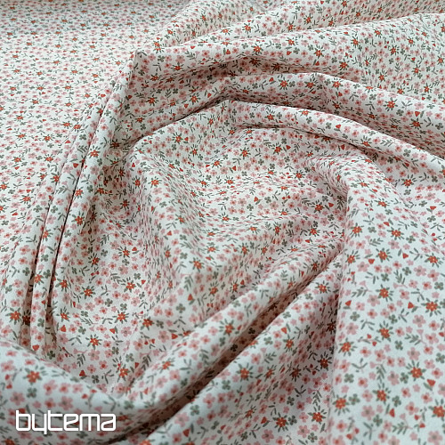 Tessuto di cotone TOMETA fiore rosa