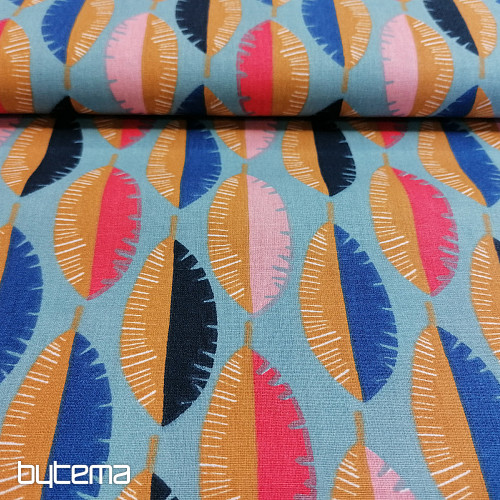 Tessuto di cotone PIUME blu