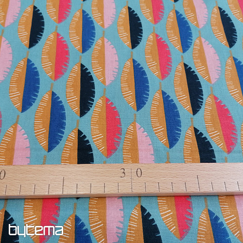 Tessuto di cotone PIUME blu
