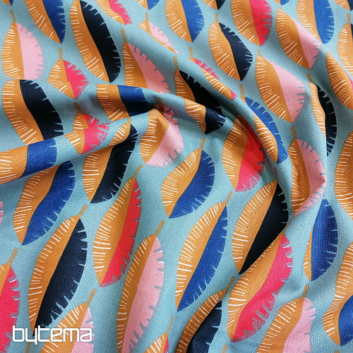 Tessuto di cotone PIUME blu