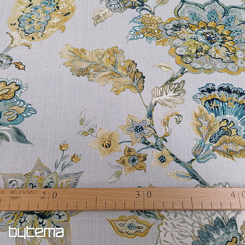Tessuto decorativo FIORI blu