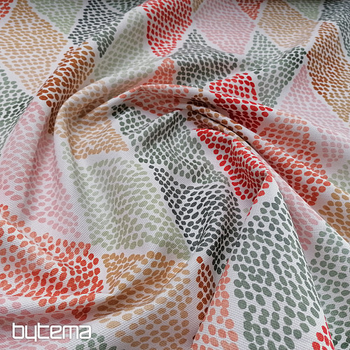 Tessuto decorativo rombi rosso-verde