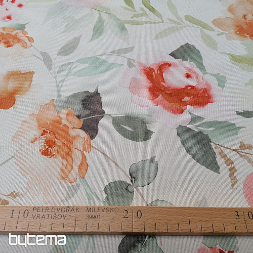 Tessuto decorativo FIORI arancione